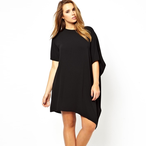 ASOS Curve Dresses & Skirts - Asos Curve Black Asymmetric Hem Dress Size 18W